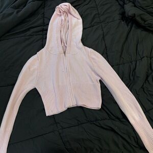 Pink Cropped Hoodie